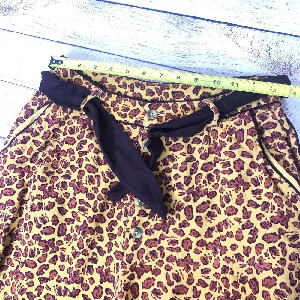 Free People Leopard Print Bennie Pant